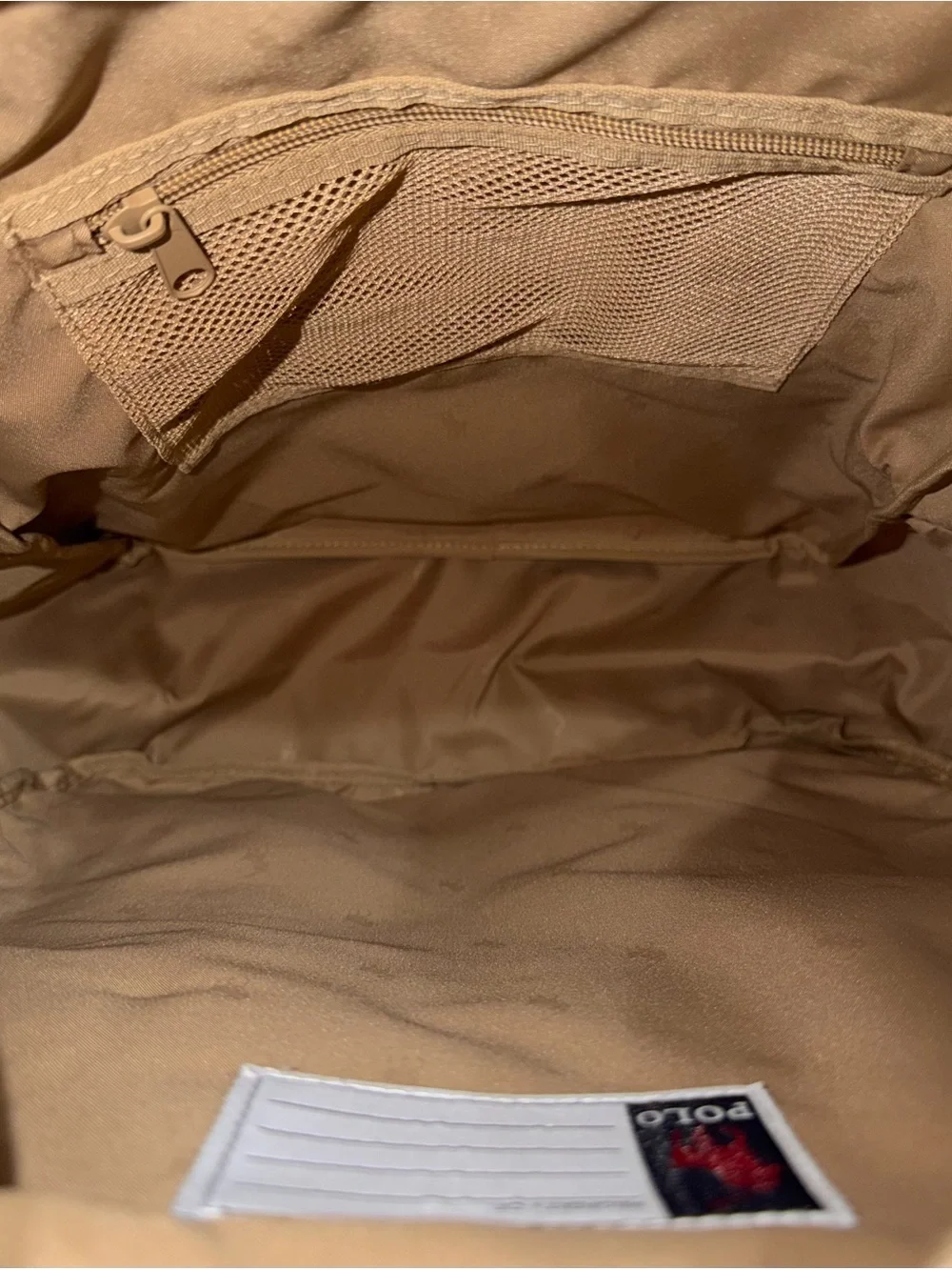 Polo by Ralph Lauren Embroidered Pony Vintage Khaki Canvas Backpack-New